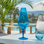 Italienische Empoli Teardrop Art Glass Vase – Blau, 44,5 cm H
