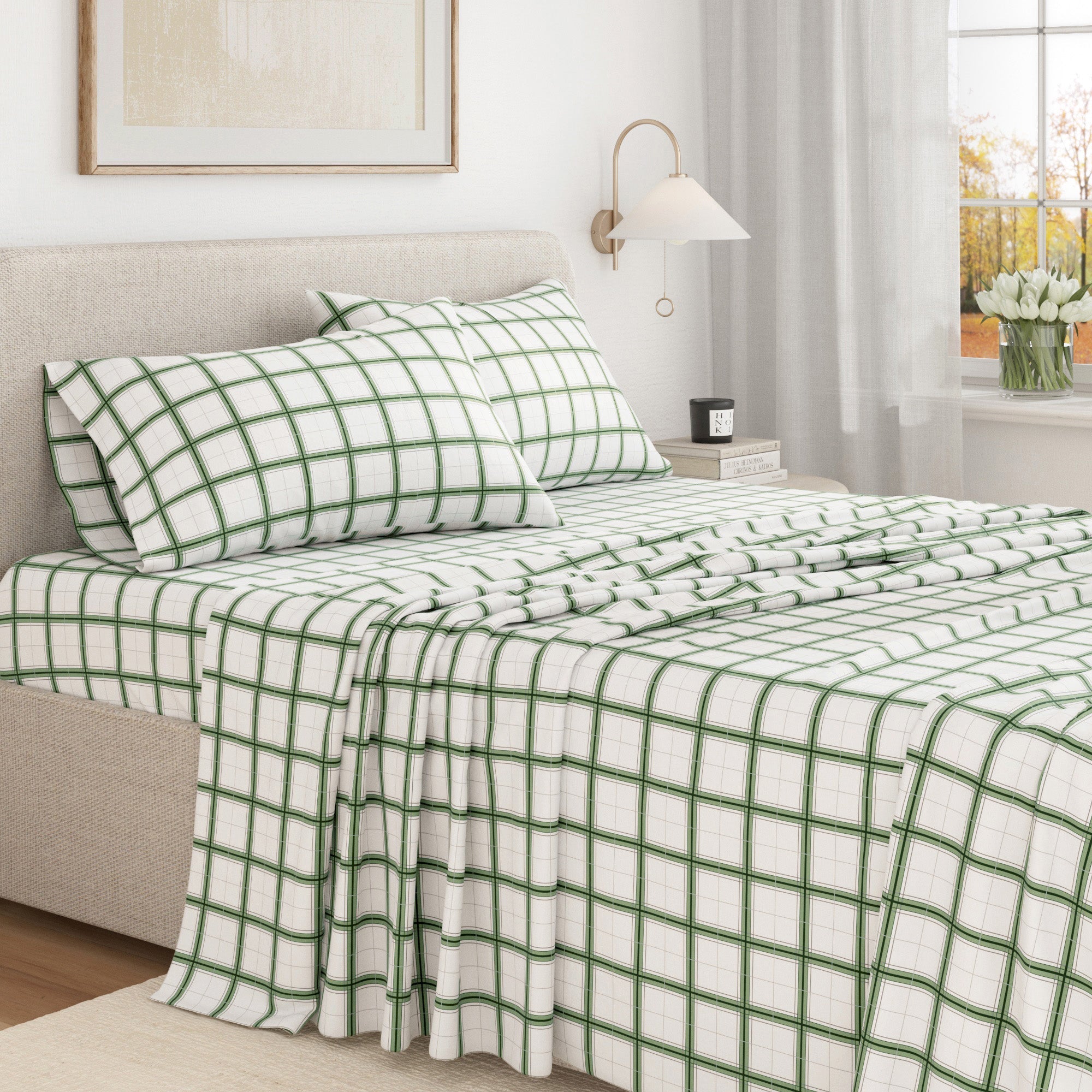 Bettwäsche-Set aus türkischer Baumwoll-Flanell – Karo- & Streifen-Kollektion