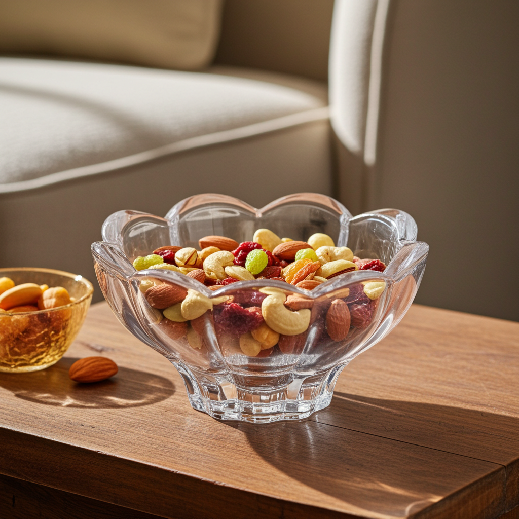 Mikasa Zinnia Lead Crystal Bowl - Clear Zinnia Candy Dish