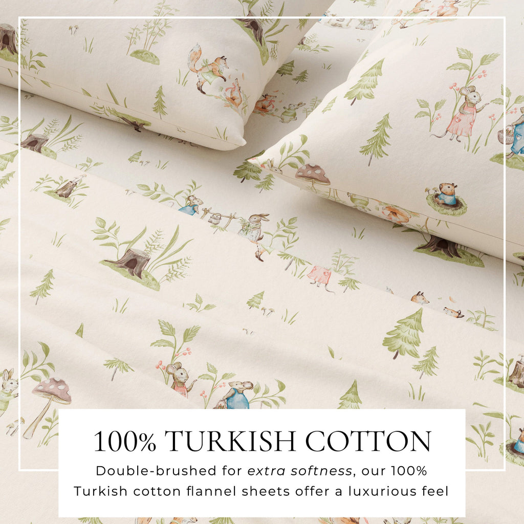 Parure de draps en flanelle de coton turc - Collection Noël pour enfants