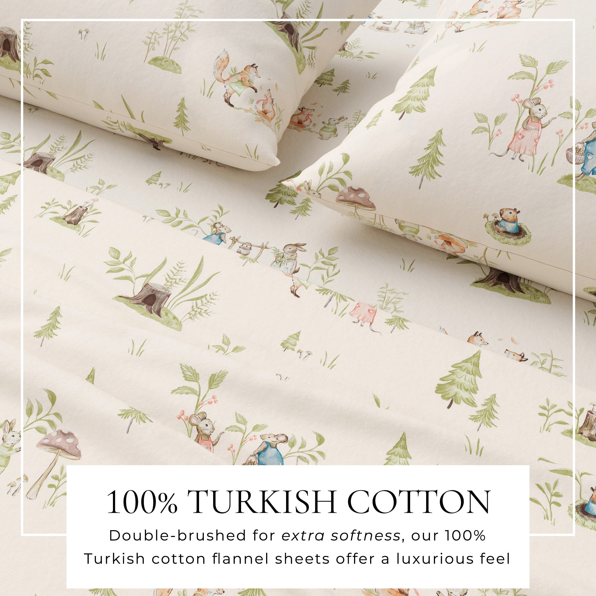 Parure de draps en flanelle de coton turc - Collection Noël pour enfants