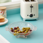Anchor Hocking Crystal Divided Relish Dish – Star Pattern Serveware
