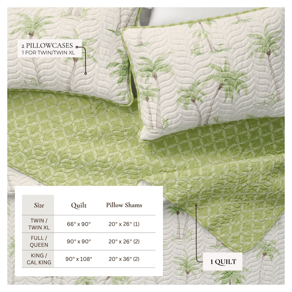 West Palm Trees Coastal Quilt-Set – Coronado Kollektion