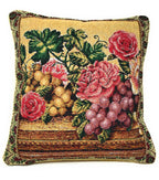 DaDa Bedding 2-teiliges Kissenbezug-Set „Parade Fruit & Roses Garden Tapestry“ mit Füllung – 45 x 45 cm
