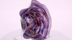 Hand-Blown Swirled Art Glass Centerpiece Bowl – Purple Blue Marbled Accent