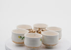 Porcelain Tea & Snack Set by Belle Monez - 1963 Leaf Tray Design