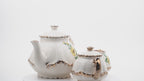 Porcelain Tea Set by Belle Monez – 1963 Scalloped Floral Trio