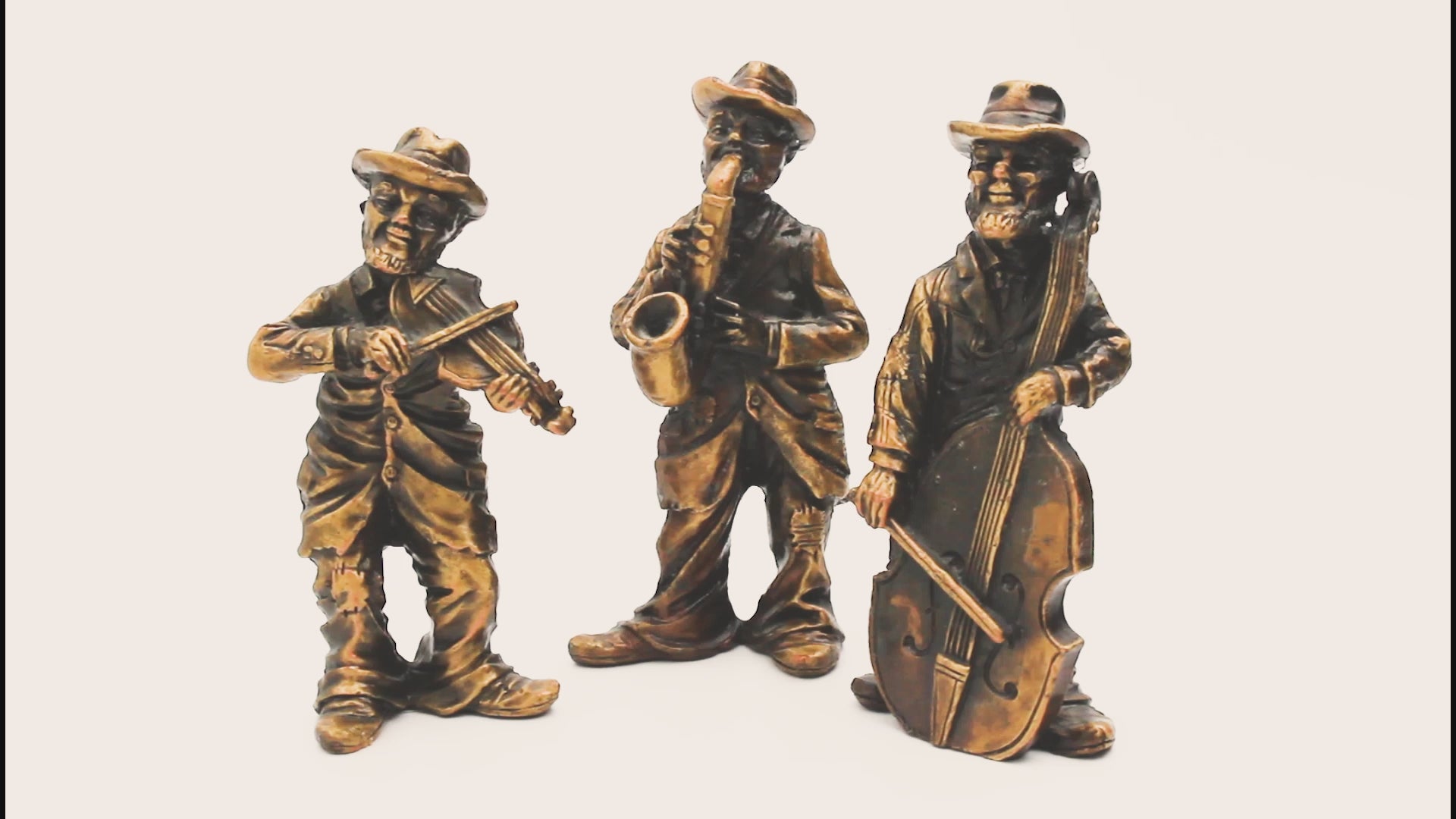 Mardi Gras Jazz Players Pewter Figurine Trio – Bronze Finish
