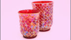 Mosaikglas Teelichthalter Rot oder Tischvase 2er Set