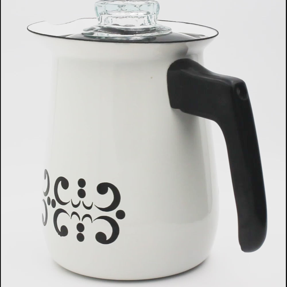 Berggren Emaille Kaffeekocher mit Einsätzen 15 cm, Weiß