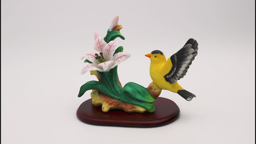 Wellington Collection American Goldfinch Porcelain Figurine — Songbirds of America