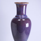 Purple Flambé Ceramic Vase - Sculptural Baluster