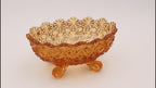 L.G. Wright Amber Daisy & Button Ovale Fußschale 5.5"