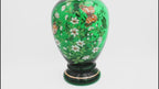 Norleans italienische Vase aus smaragdgrünem Glas – handbemalt mit 24 Karat Gold