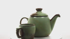 Frankoma Teekanne Prairie Green 61 mit Plainsman Tasse