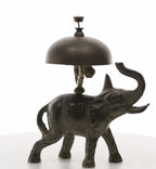 Solid Brass Elephant Service Bell – Mid‑Century Figural Desk Accent