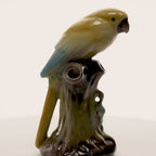 Ceramic Czech Parrot Figurine Bud Vase – Yellow Perched Accent
