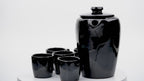 Frankoma Teekanne Set, Schwarz Glänzend — Teekanne 5T + 5 Mokkatassen