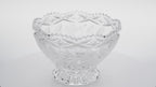 Lead Crystal Footed Bowl – Etched Floral Accent