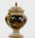 Lenwile Ardalt Porcelain Lidded Urn - Rococo Pastoral & Gilt Handles