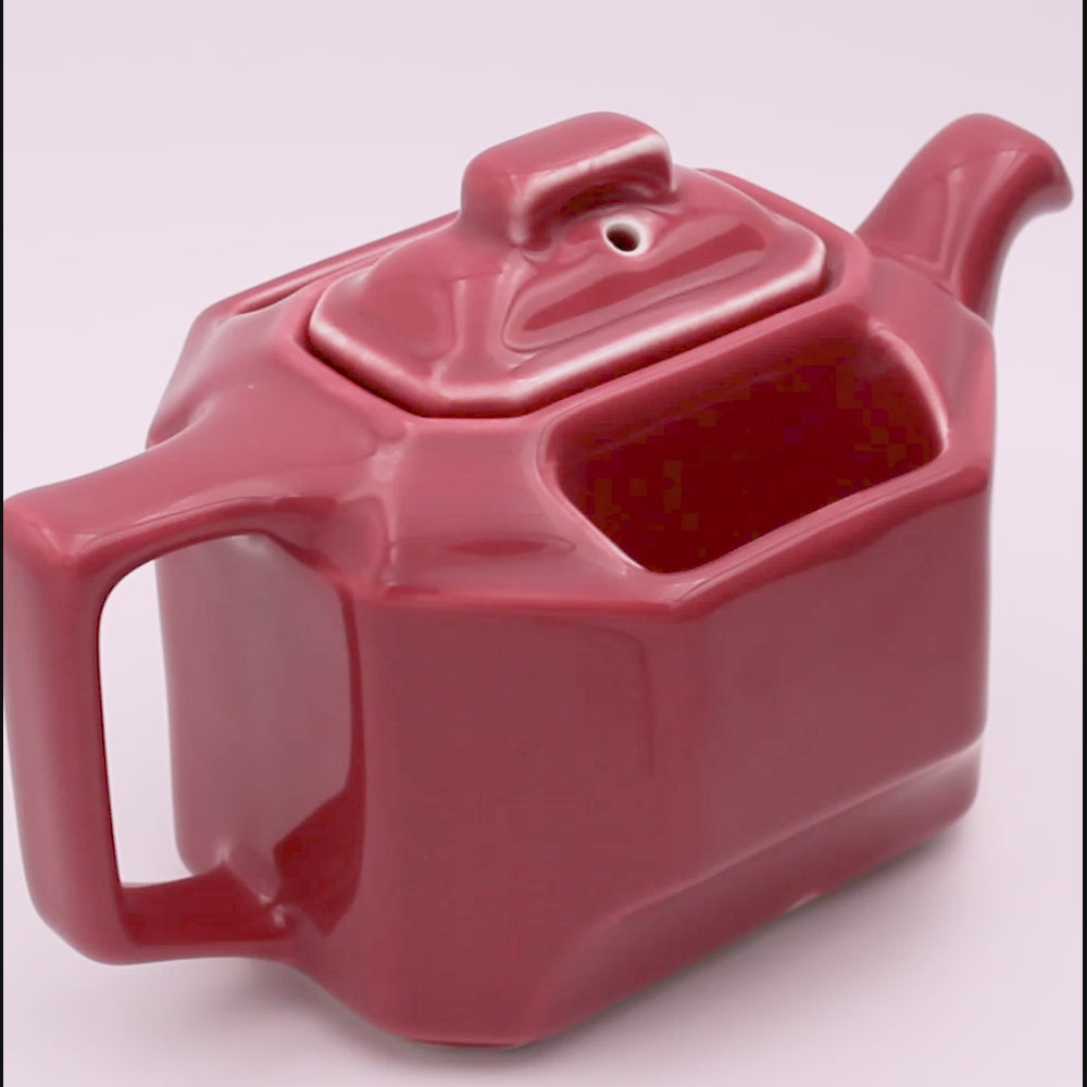 Hall China Pink Ceramic Teapot – T‑Ball 3273 with Holders