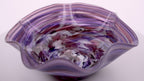 Hand-Blown Swirled Art Glass Centerpiece Bowl – Purple Blue Marbled Accent