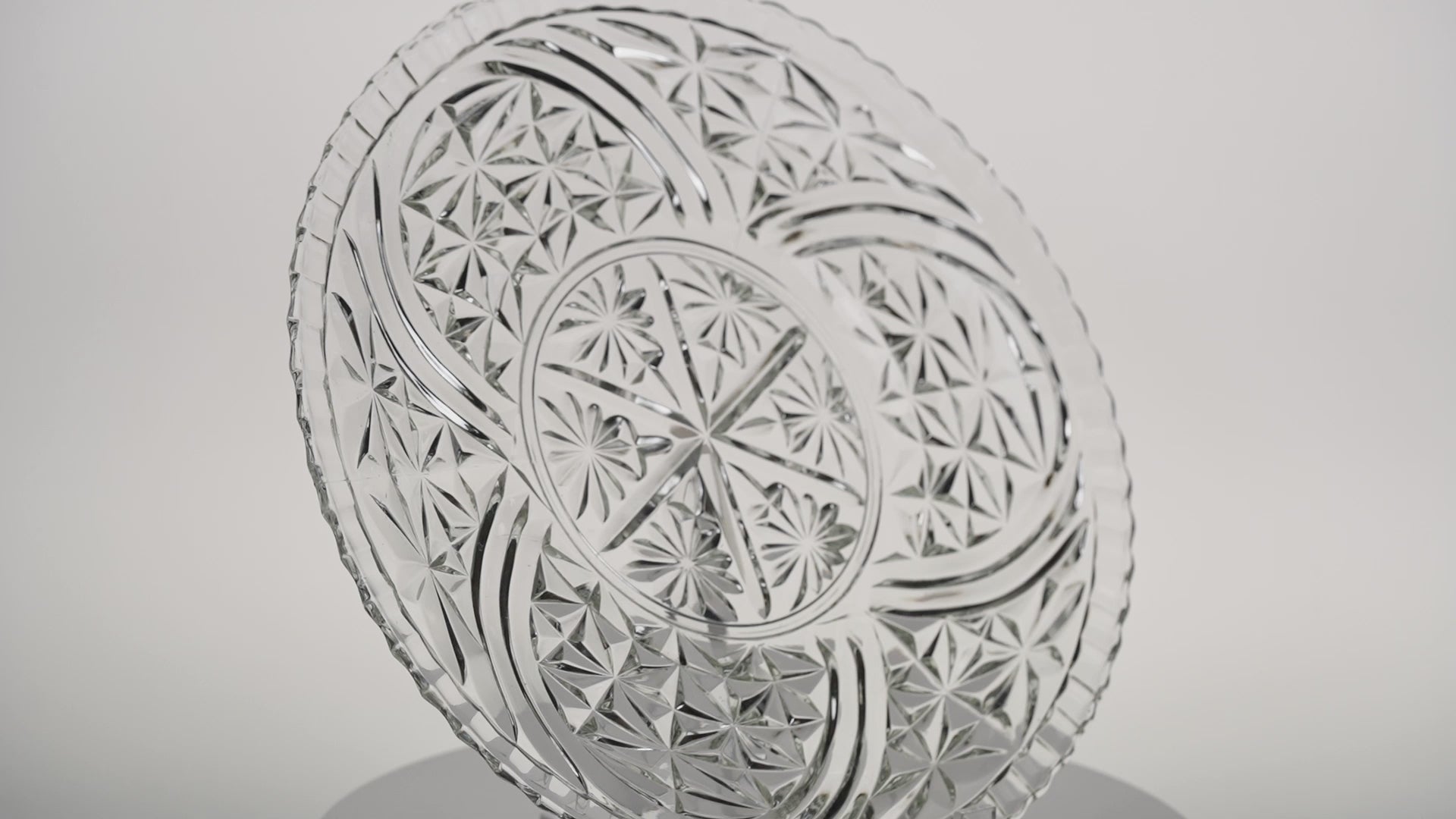 Anchor Hocking Stars and Bars Pressed Glass Platter – Mid‑Century Plate