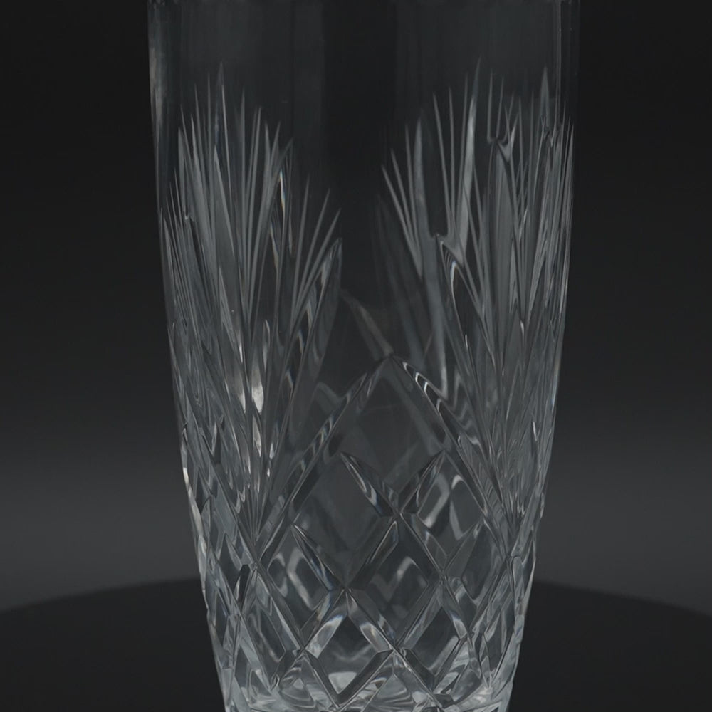 Vintage Crystal Vase — Diamond & Fan Cut Design