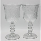 Avon Hearts and Diamonds Kelchgläser aus Pressglas von Fostoria, 2er-Set