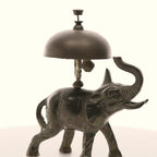 Solid Brass Elephant Service Bell – Mid‑Century Figural Desk Accent