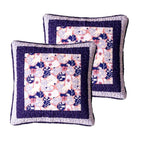 DaDa Bedding 2er-Set Kissenbezüge „Peachy Blossoms“ mit lila Blumen-Patchwork, 45 x 45 cm – Entworfen in den USA (JHW877)