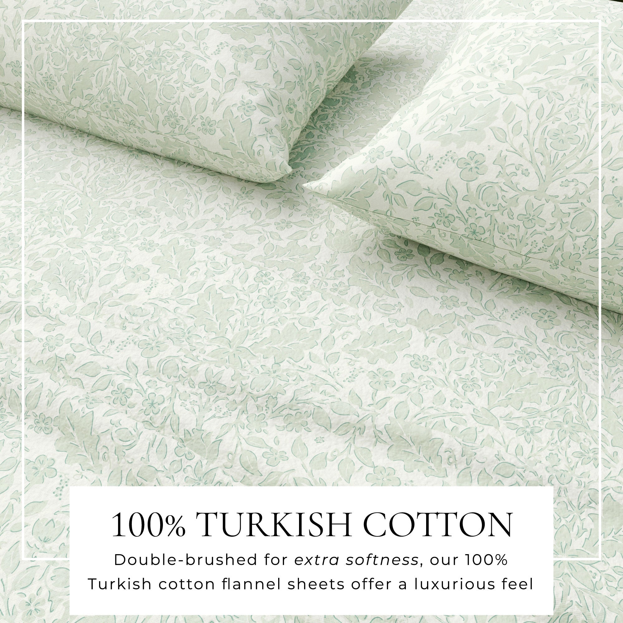 Parure de draps en flanelle de coton turc - Collection florale d'hiver