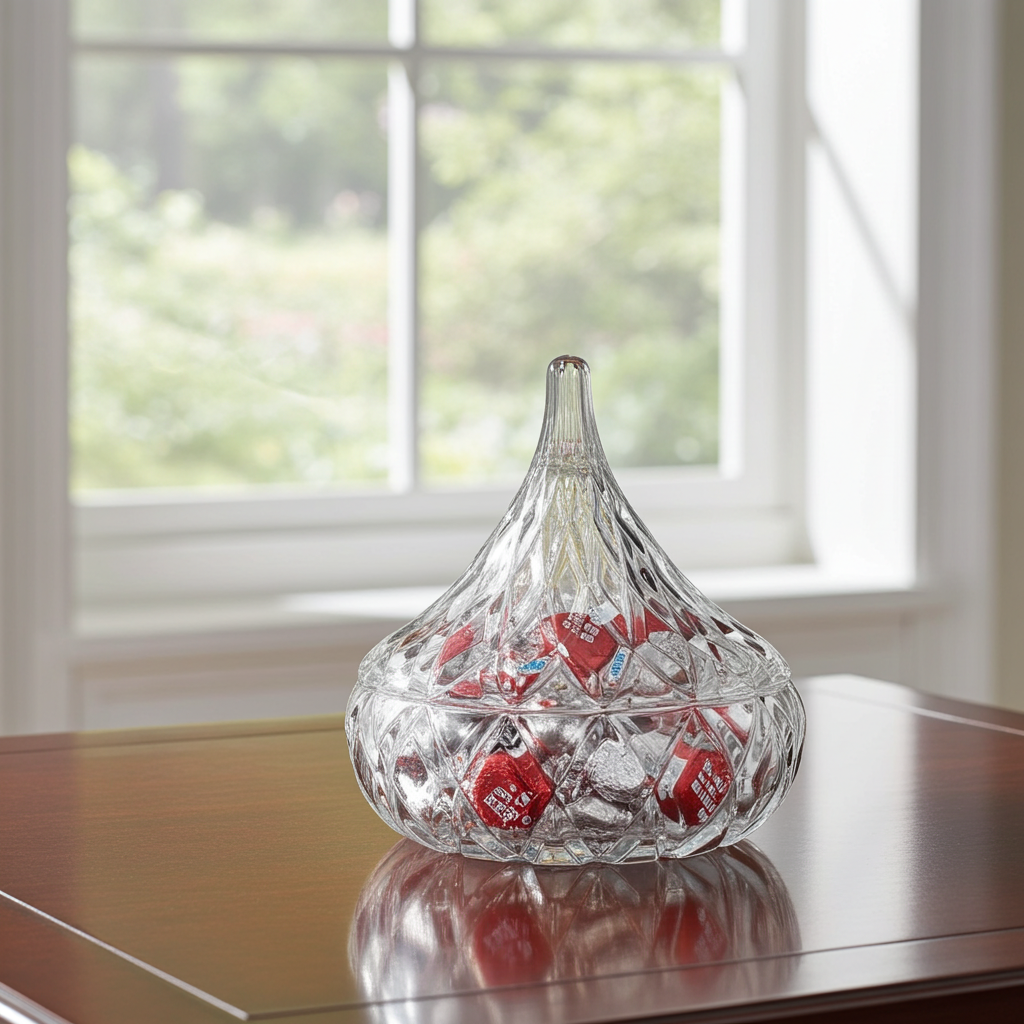 Jonal Crystal Hershey’s Kiss Candy Dish – Faceted Lidded Accent