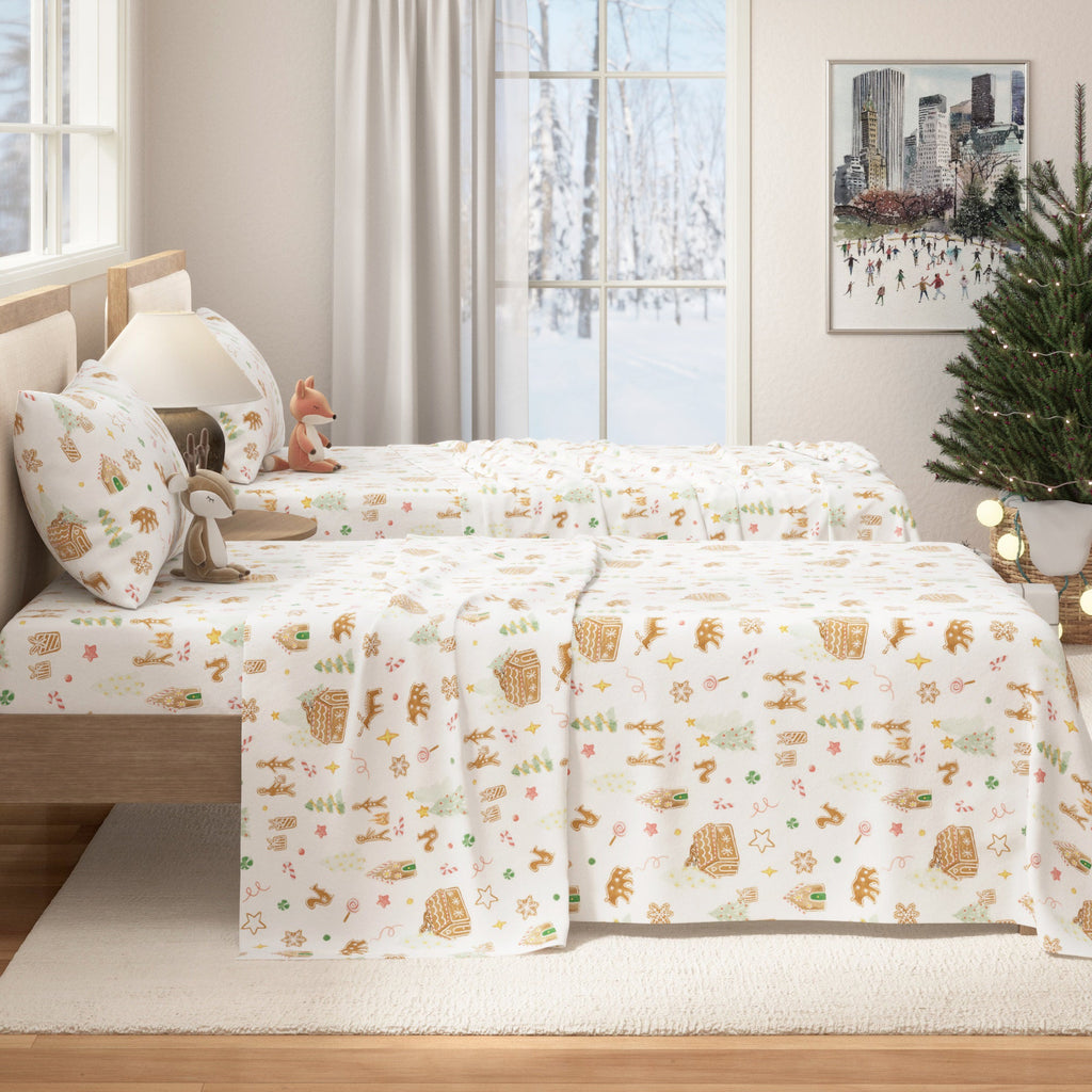 Parure de draps en flanelle de coton turc - Collection Noël pour enfants
