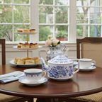 Sadler Blue Onion gerippte Keramik-Teekanne – Staffordshire, England