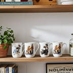 Norman Rockwell Collector Mugs Set – 1982 Porcelain Art Series