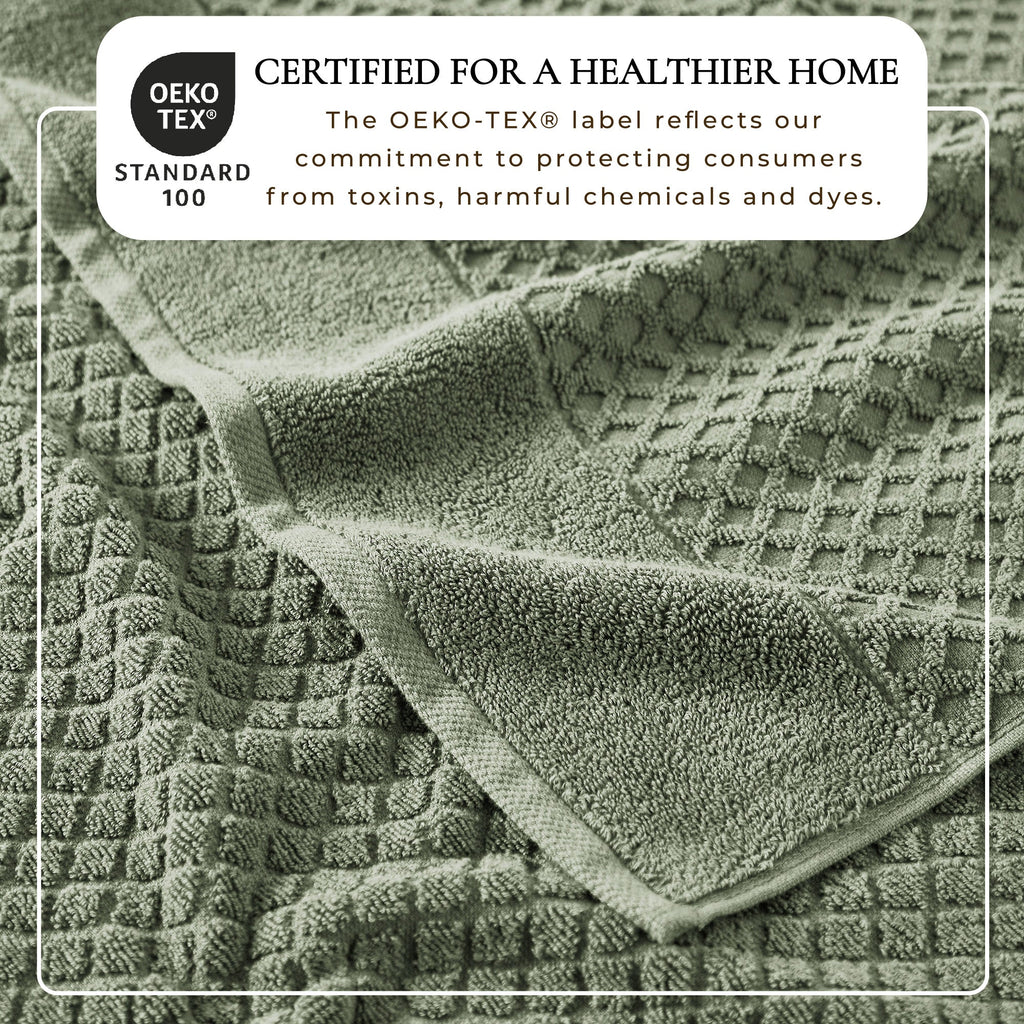 Cotton Diamond Waffle Weave Bath Towel Set - Grayson Collection