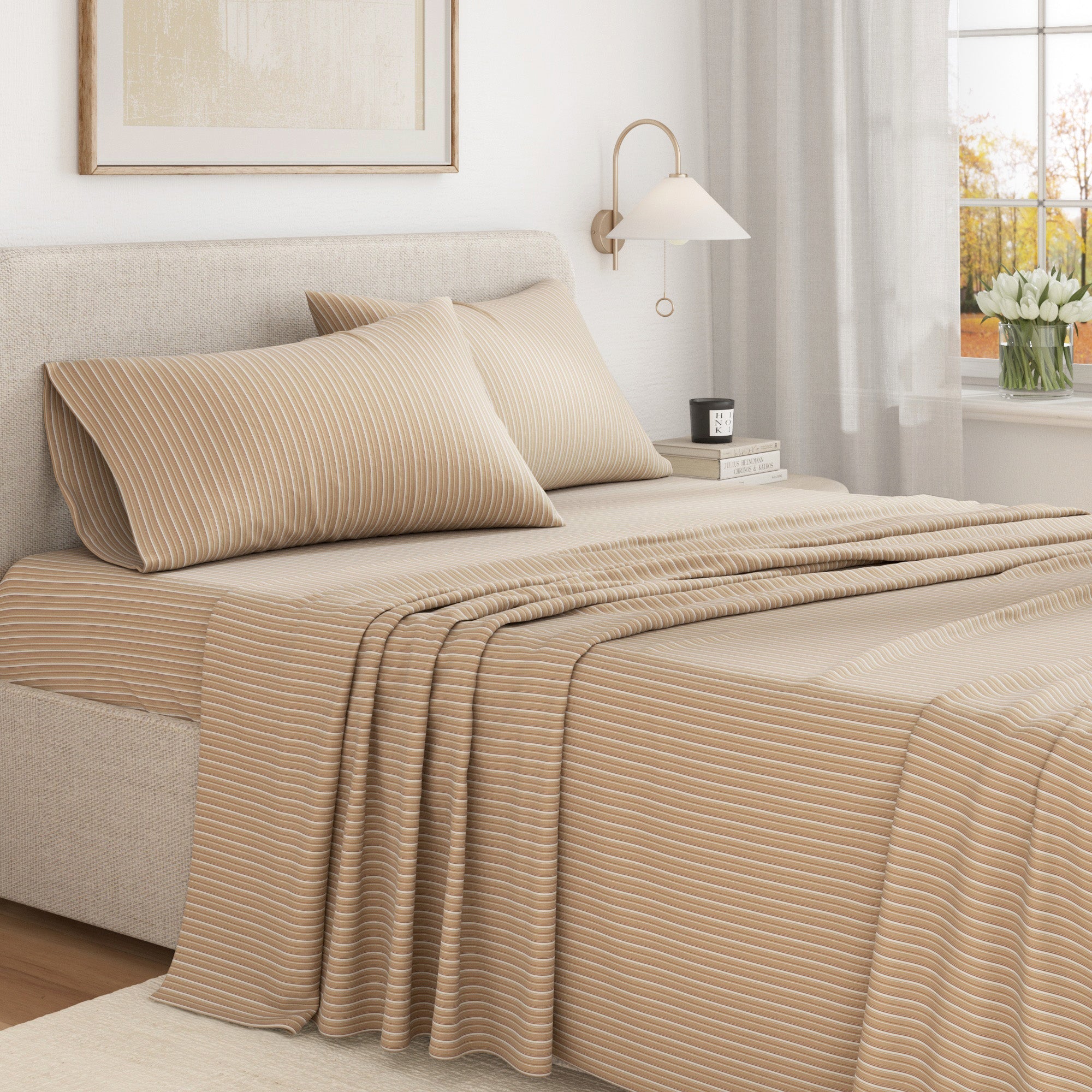 Bettwäsche-Set aus türkischer Baumwoll-Flanell – Karo- & Streifen-Kollektion