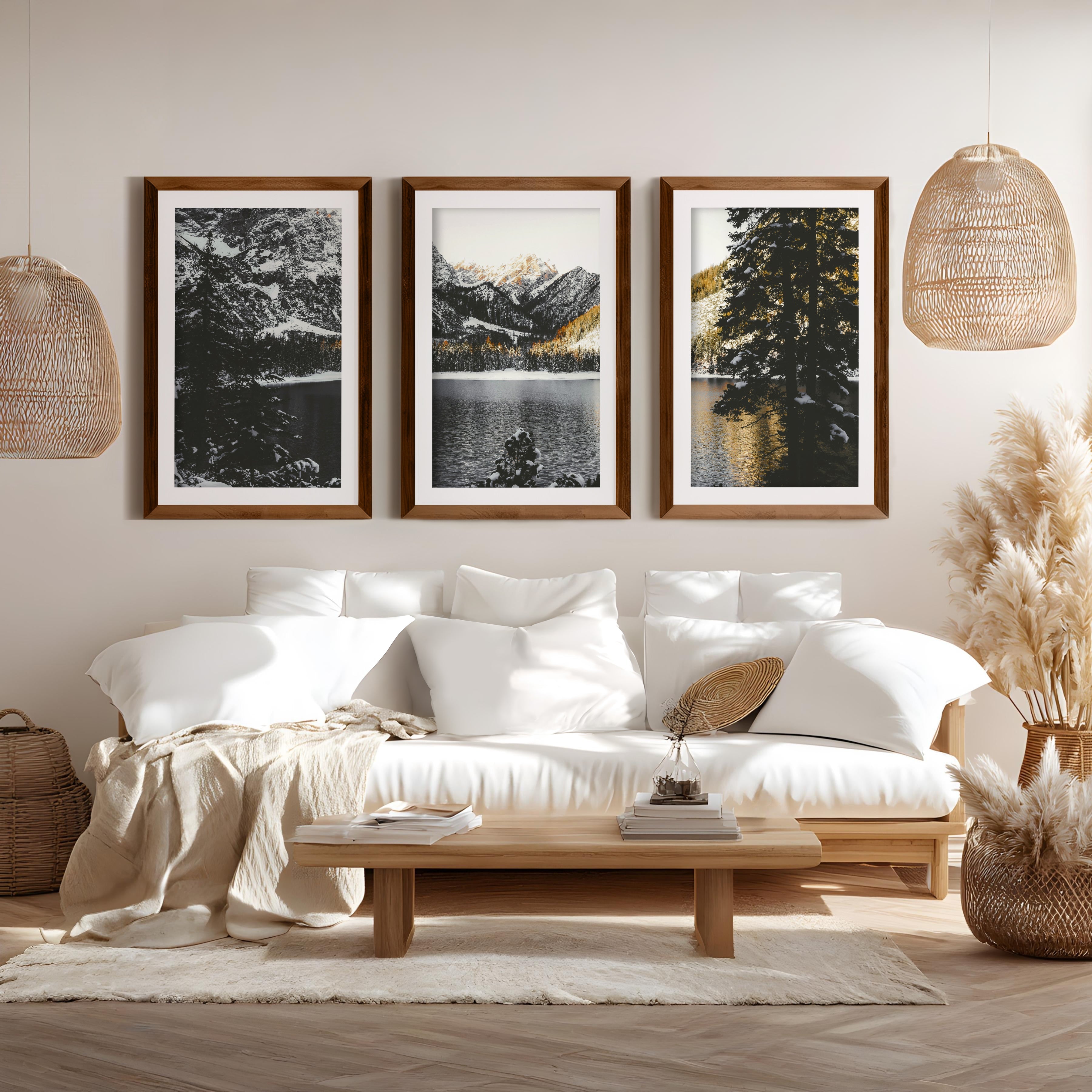Scandi Nature Triptych. Mountain Lake Photography