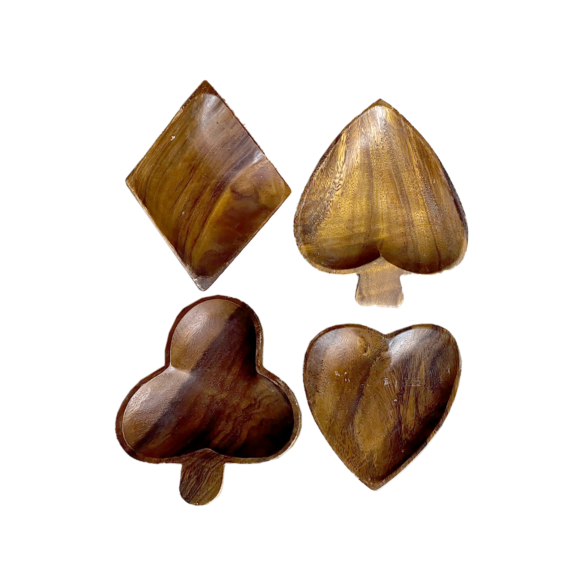 Card Suit Wooden Tray Set — Set of 4