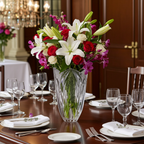 Vase „Frosted Crystal Tulip“ – Geätztes, geriffeltes Design