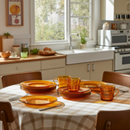 Duralex France Lys Amber Dinner Set – 32‑Piece Mid‑Century Service for Eight