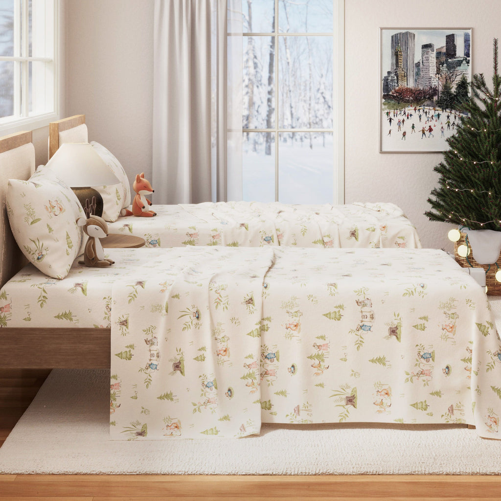 Parure de draps en flanelle de coton turc - Collection Noël pour enfants