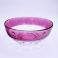 Tiffin‑Franciscan King’s Crown Thumbprint Serving Bowl – Cranberry Flashed