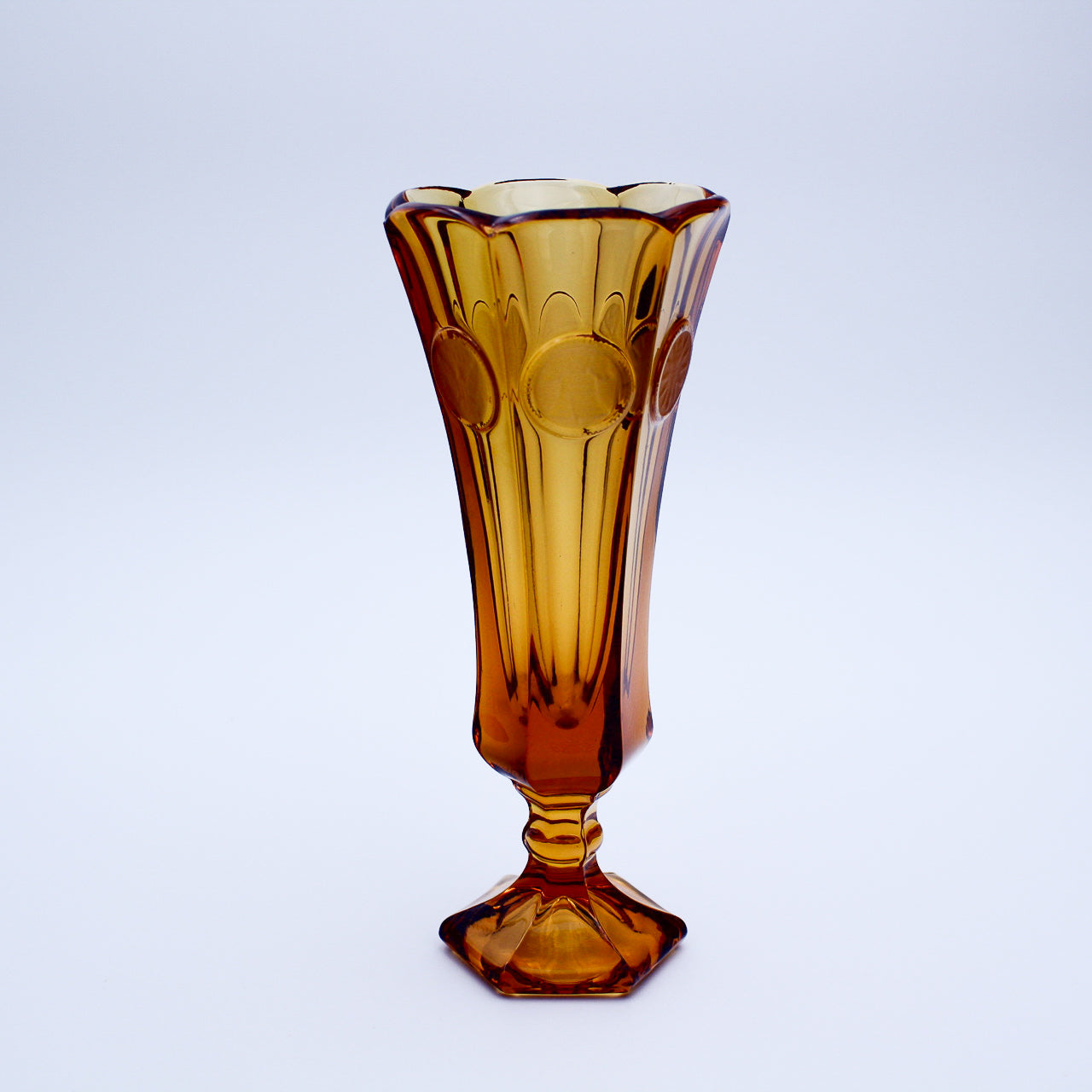 Amber Coin Glass Vase — Fostoria