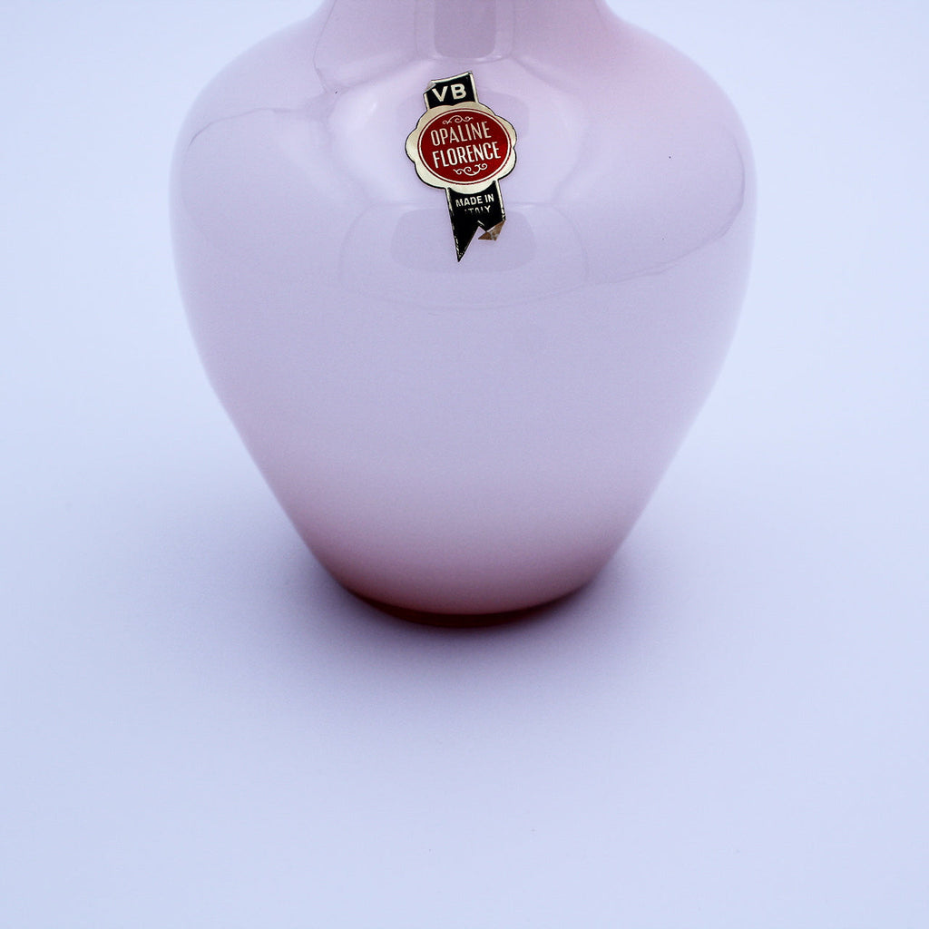 Rare Large Soft Pink Opaline Florence Vase, Made in Italy