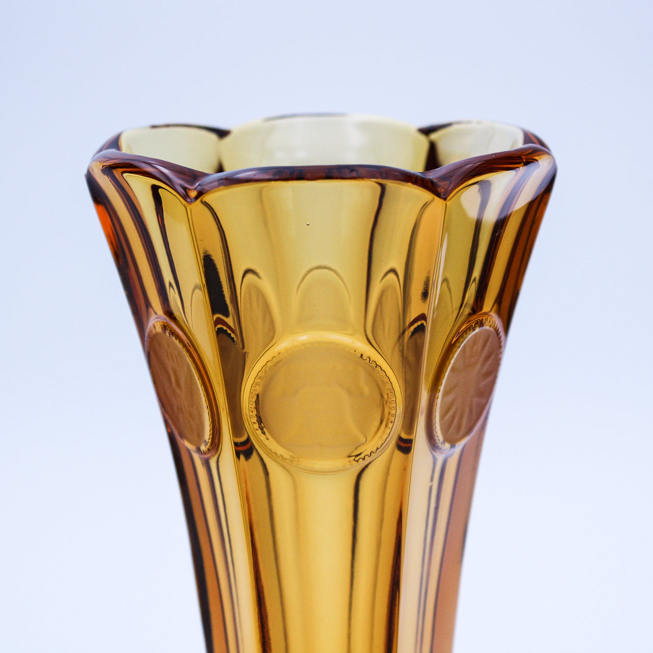 Amber Coin Glass Vase — Fostoria