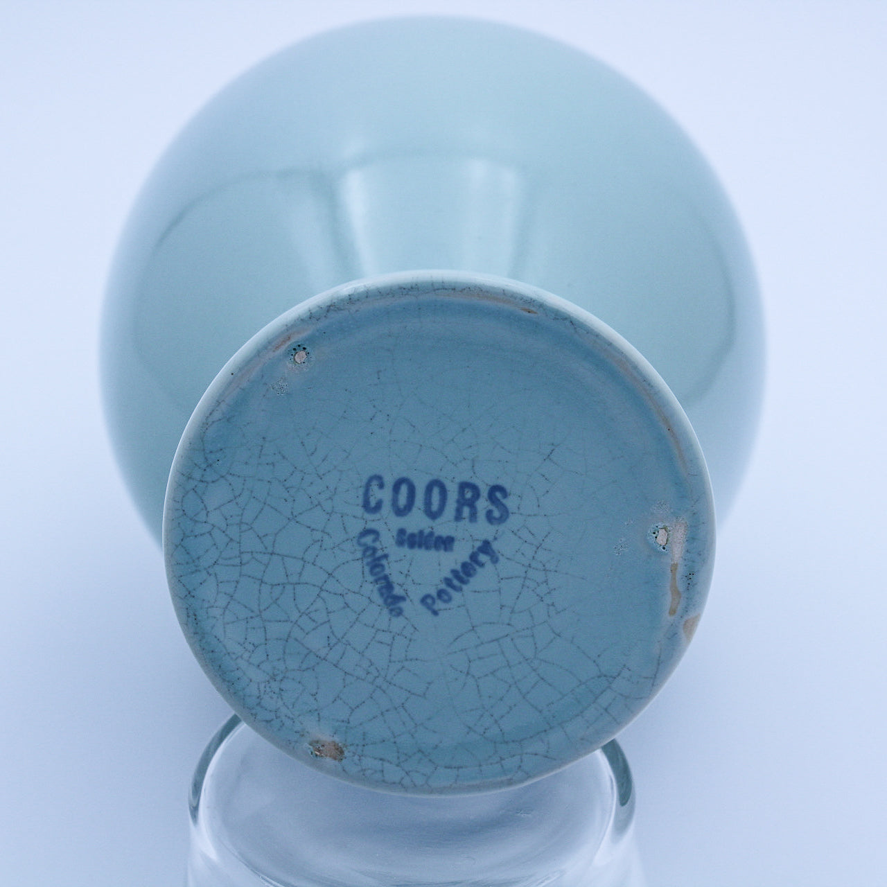 Coors Pottery Tall Pastel Green Vase with White Interior — 9.75"