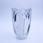 Vase „Frosted Crystal Tulip“ – Geätztes, geriffeltes Design