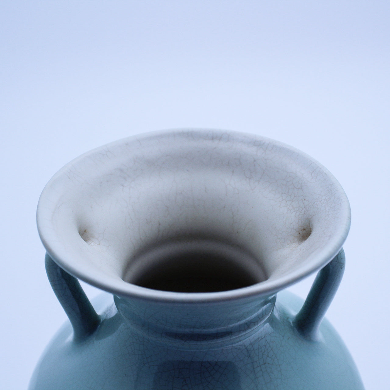 Coors Pottery Tall Pastel Green Vase with White Interior — 9.75"